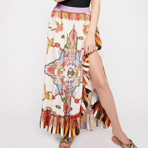 Davansh Ruffle Maxi Slit Skirt | Cleobella